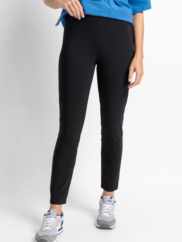 Spodnie Medyczne Damskie Czarne - Dopasowane