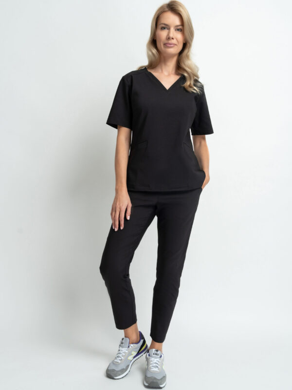 Bluzka Medyczna Damska Scrubs Premium Black