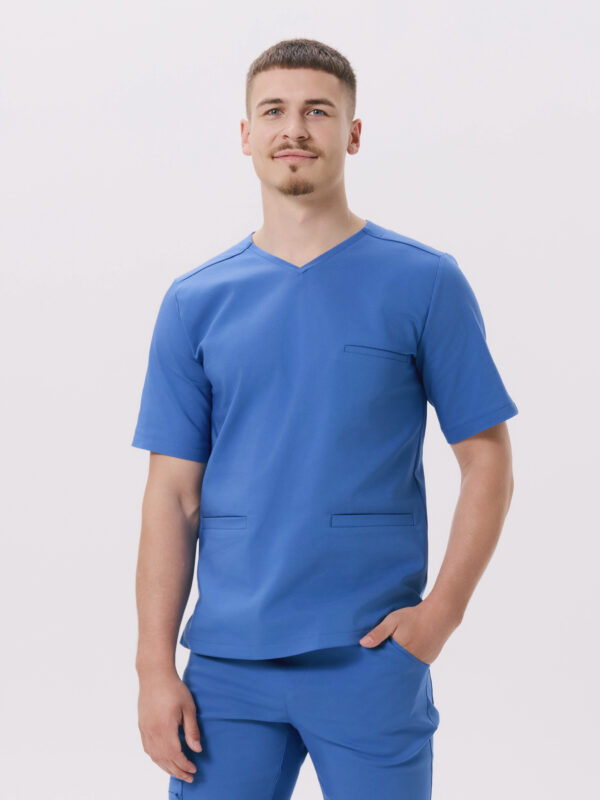 BLUZKA MEDYCZNA MĘSKA – SCRUBS - PREMIUM – NAVY BLUE