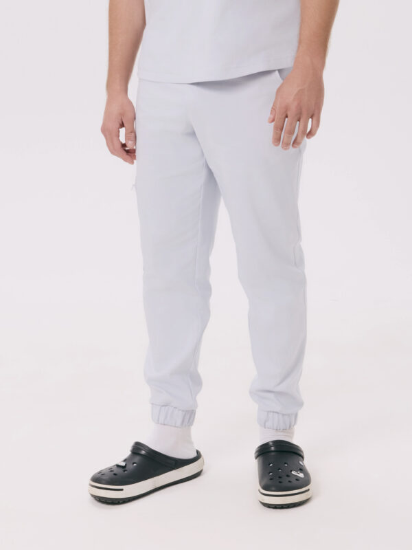 SPODNIE MEDYCZNE MĘSKIE – SCRUBS JOGGER – PREMIUM – SILVER GREY