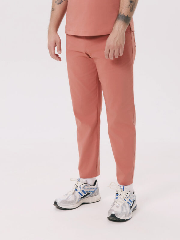 SPODNIE MEDYCZNE MĘSKIE – SCRUBS PROSTE – PREMIUM – SALMON