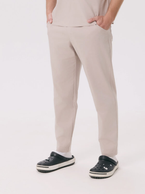 SPODNIE MEDYCZNE MĘSKIE – SCRUBS PROSTE – PREMIUM – LIGHT BEIGE