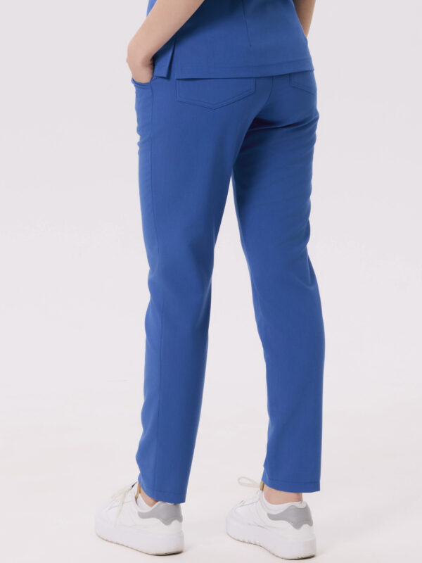 SPODNIE MEDYCZNE DAMSKIE - SCRUBS PROSTE - BASIC - JEANS BLUE