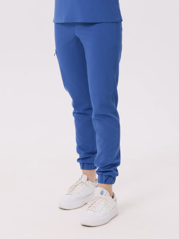 SPODNIE MEDYCZNE DAMSKIE - SCRUBS JOGGER - BASIC - JEANS BLUE