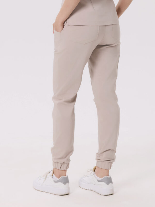 SPODNIE MEDYCZNE DAMSKIE - SCRUBS JOGGER - PREMIUM - LIGHT BEIGE