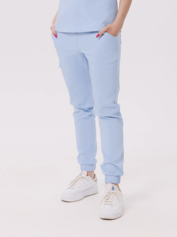 SPODNIE MEDYCZNE DAMSKIE - SCRUBS JOGGER - PREMIUM - BABY BLUE