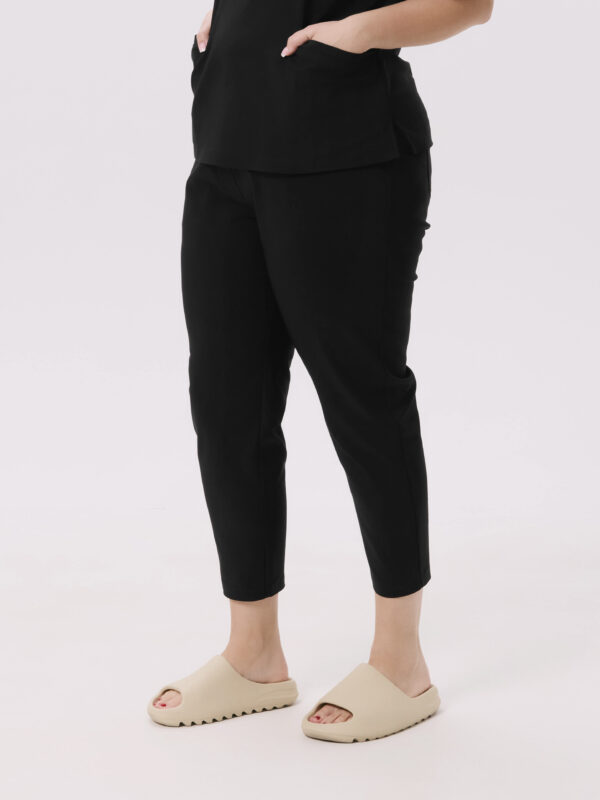 SPODNIE MEDYCZNE DAMSKIE PROSTE - SCRUBS-BASIC - BLACK