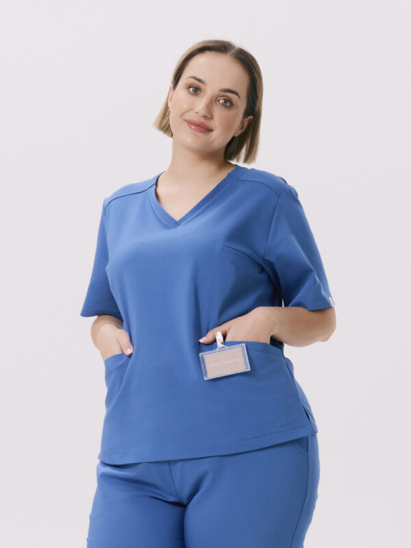 BLUZKA MEDYCZNA DAMSKA - SRUBS - PREMIUM - NAVY BLUE