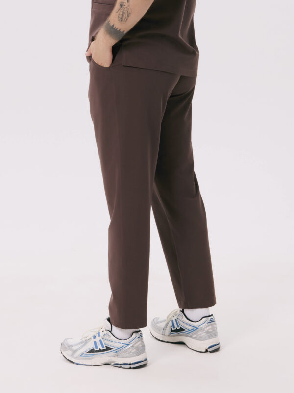 SPODNIE MEDYCZNE MĘSKIE – SCRUBS PROSTE – BASIC – CHOCOLATE