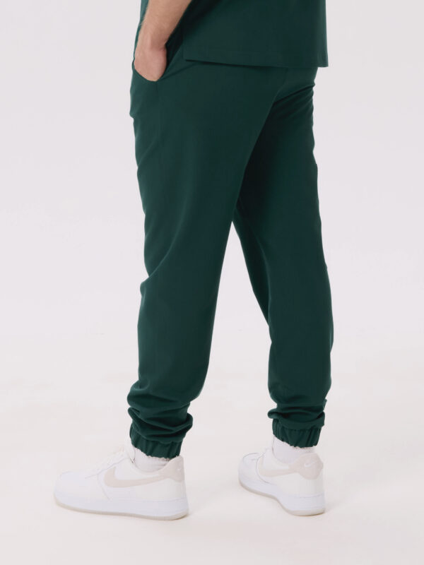 SPODNIE MEDYCZNE MĘSKIE – SCRUBS JOGGER – BASIC – BOTTLE GREEN