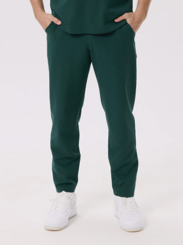 SPODNIE MEDYCZNE MĘSKIE – SCRUBS PROSTE – BASIC – BOTTLE GREEN