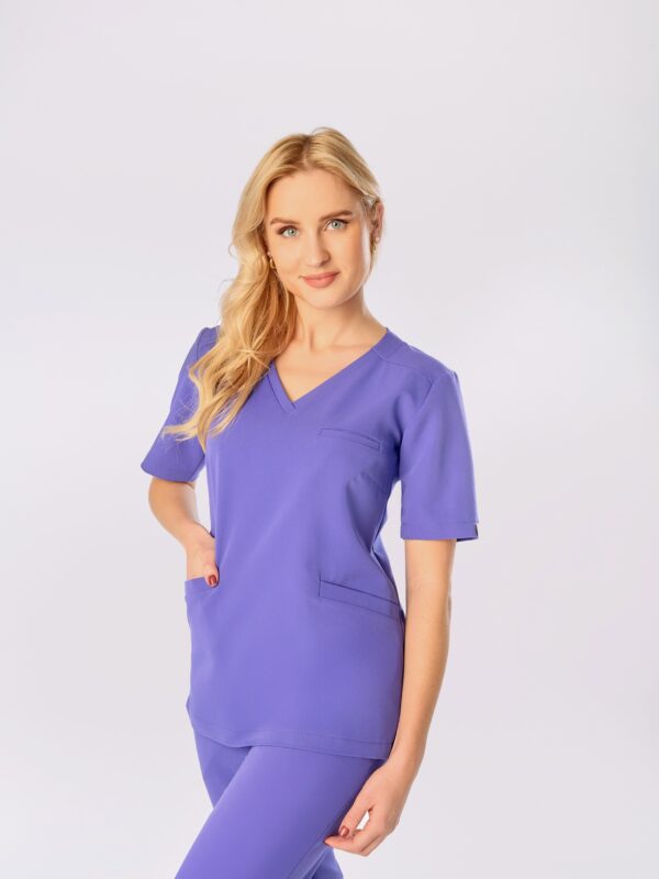 BLUZKA MEDYCZNA DAMSKA - SCRUBS - BASIC - VIOLET