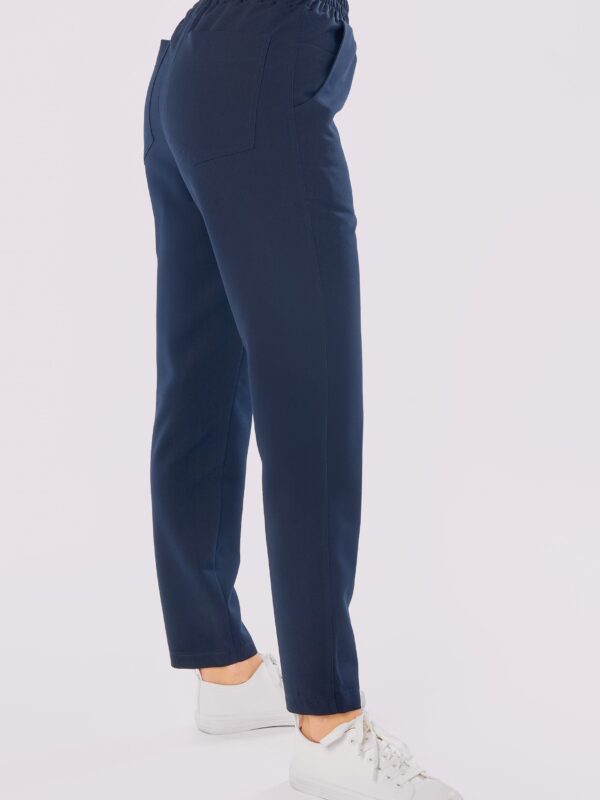 SPODNIE MEDYCZNE DAMSKIE - SCRUBS PROSTE - BASIC - NAVY