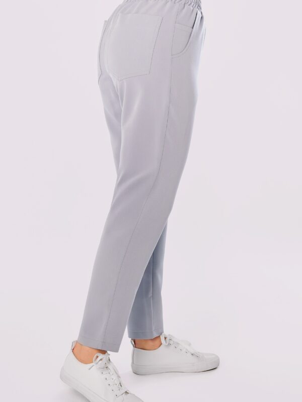 SPODNIE MEDYCZNE DAMSKIE - SCRUBS PROSTE - BASIC - GREY