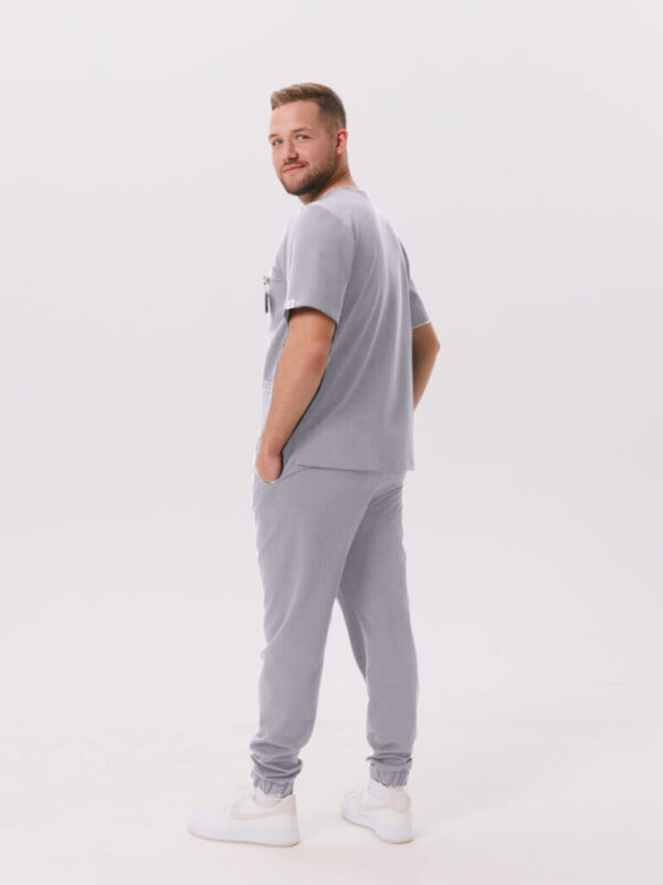 SPODNIE MEDYCZNE MĘSKIE – SCRUBS JOGGER – BASIC – GREY