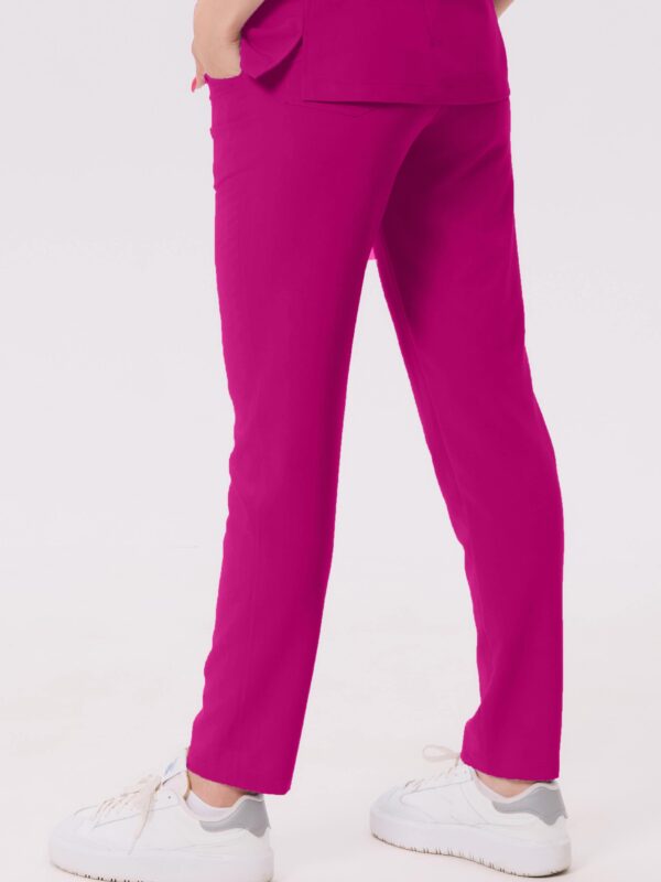 SPODNIE MEDYCZNE DAMSKIE PROSTE - SCRUBS-BASIC - AMARANT