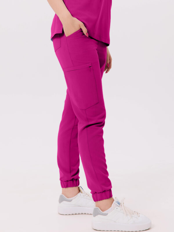 SPODNIE MEDYCZNE DAMSKIE - SCRUBS JOGGER - BASIC - AMARANT