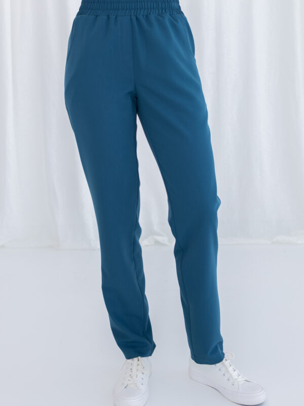 SPODNIE MEDYCZNE DAMSKIE PROSTE - SCRUBS-BASIC - MORSKI