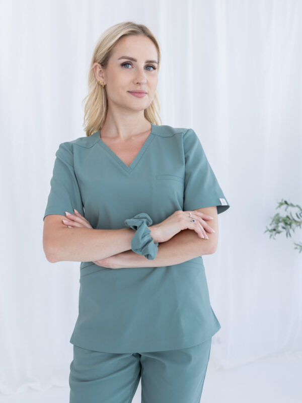 BLUZKA MEDYCZNA DAMSKA - SCRUBS - PREMIUM - SZAŁWIA
