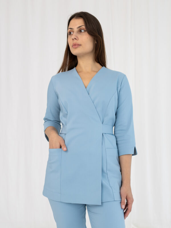 TUNIKA MEDYCZNA DAMSKA - PREMIUM- MORSKI BŁĘKIT